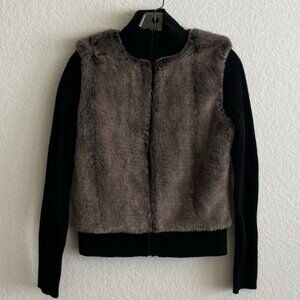 Halogen Faux Fur Zip Up Jacket